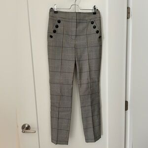 Veronica Beard Gray Plaid Trousers